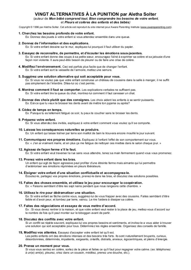 vingt alternatives à la punition